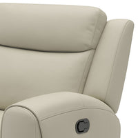 Cobe Manual Recliner Chair, Solid Wood and Soft Top Grain Beige Leather -BM321100