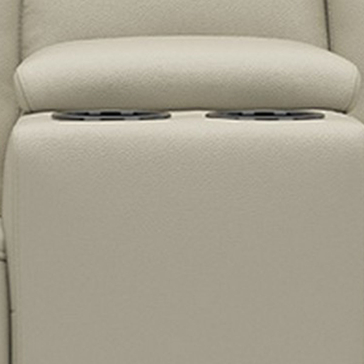 Cobe Manual Recliner Loveseat, 41 Inch, Center Console, Grain Beige Leather -BM321102