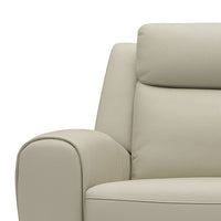 Cobe Manual Recliner Loveseat, 41 Inch, Center Console, Grain Beige Leather -BM321102
