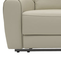 Cobe Manual Recliner Loveseat, 41 Inch, Center Console, Grain Beige Leather -BM321102
