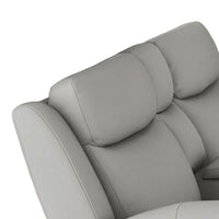 Cobe Manual Recliner Loveseat, 41 Inch, Center Console, Grain Gray Leather -BM321103