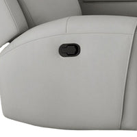 Cobe Manual Recliner Loveseat, 41 Inch, Center Console, Grain Gray Leather -BM321103