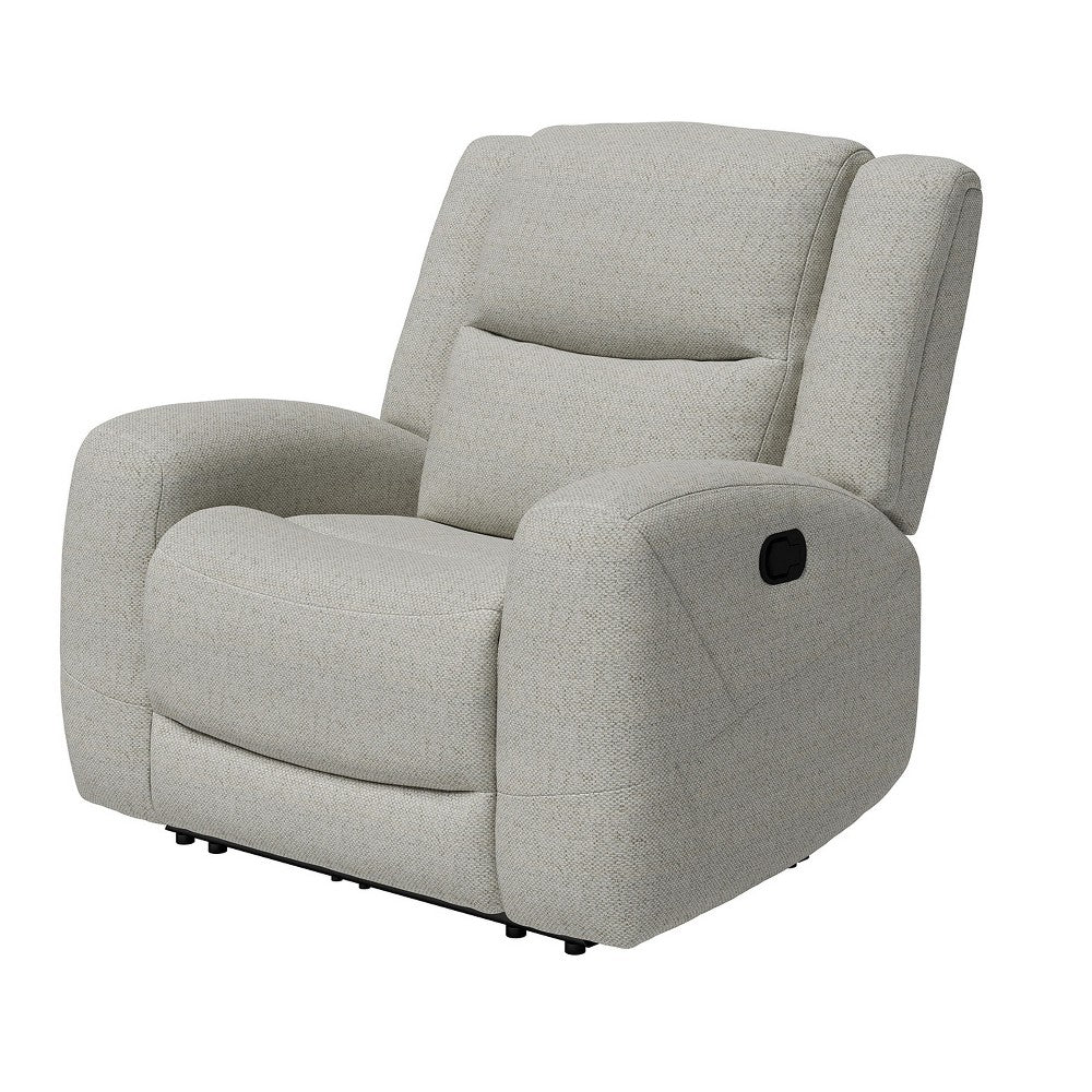 Gira Manual Recliner Chair with Contour Armrest, Wood Frame, Beige Fabric  -BM321110