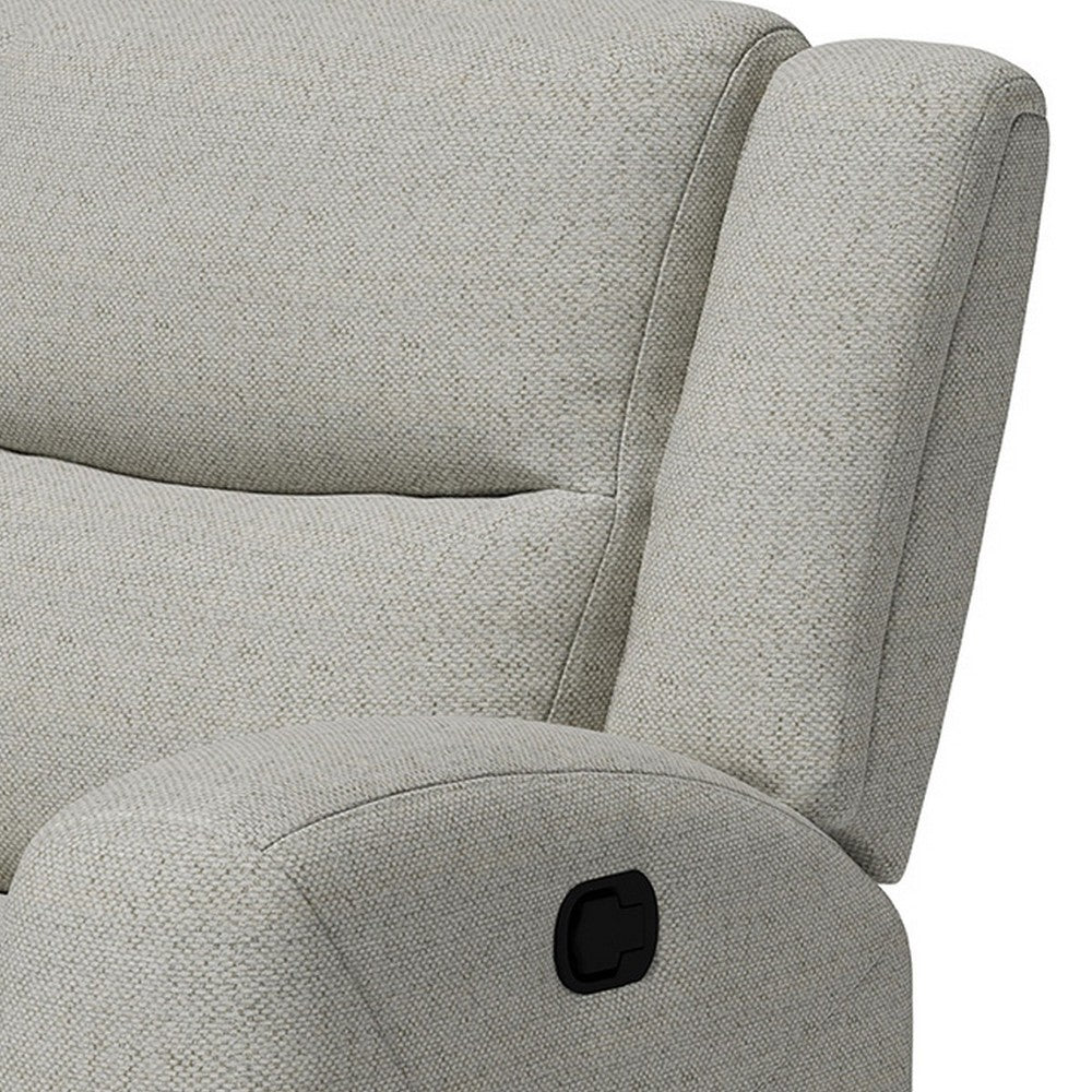 Gira Manual Recliner Chair with Contour Armrest, Wood Frame, Beige Fabric  -BM321110
