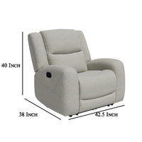 Gira Manual Recliner Chair with Contour Armrest, Wood Frame, Beige Fabric  -BM321110