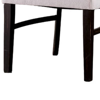 Luke Dining Armchair Set of 2 with Wingbacks, Padded, Black Wood, Beige -BM321117