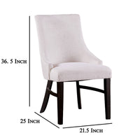 Luke Dining Armchair Set of 2 with Wingbacks, Padded, Black Wood, Beige -BM321117