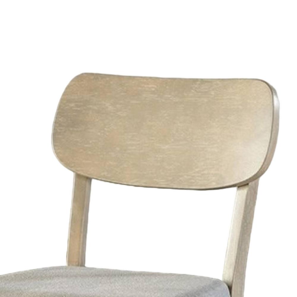 Kene Dining Side Chair Set of 2, Contour Back, Tapered Legs, Gray Fabric -BM321120