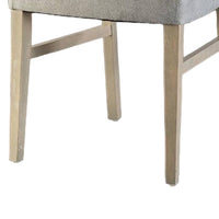 Kene Dining Side Chair Set of 2, Contour Back, Tapered Legs, Gray Fabric -BM321120