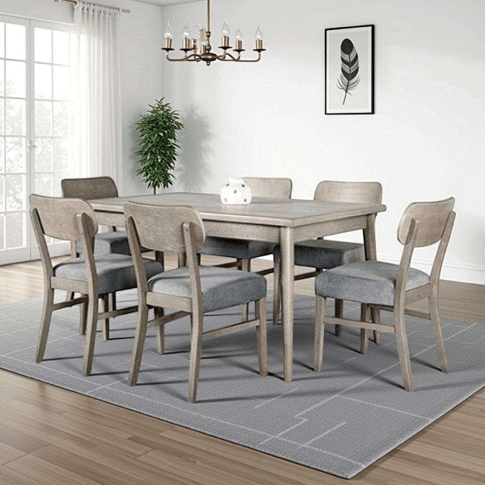 Kene Dining Table, Solid Edge Band, 59 Inch Rectangular Top, Melamine, Gray - BM321121