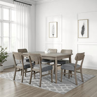 Kene 7pc Dining Table Set with 6 Padded Chairs, Solid Edge Band, Gray - BM321122