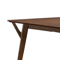 Skie Dining Table, 59 Inch Rectangular Top, Angled Legs, Brown Solid Wood -BM321124