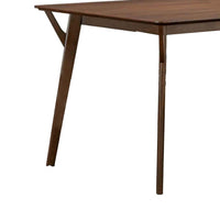 Skie Dining Table, 59 Inch Rectangular Top, Angled Legs, Brown Solid Wood -BM321124