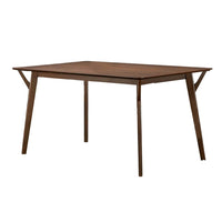 Skie Dining Table, 59 Inch Rectangular Top, Angled Legs, Brown Solid Wood -BM321124
