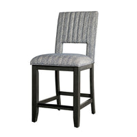 Manny Counter Height Chair Set of 2, Bluish Gray Fabric Seat and Back -BM321136