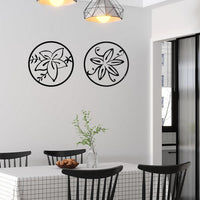 Cinq 3 Piece Set Wall Decor, Floral Hollow Out Abstract Design, Black Round Metal Frame - BM321139