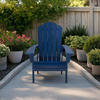 West Outdoor Patio Adirondack Chair, 30 Inch, Wood Style Blue Finish -BM321171