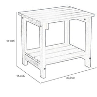 West Outdoor Patio End Table with Shelf, 16 Inch, Modern Wood Style Black -BM321175