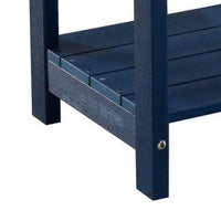 West Outdoor Patio End Table with Shelf, 16 Inch, Modern Wood Style Blue -BM321176