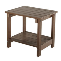West Outdoor Patio End Table with Shelf, 16 Inch, Modern Wood Style Brown -BM321177
