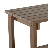 West Outdoor Patio End Table with Shelf, 16 Inch, Modern Wood Style Brown -BM321177