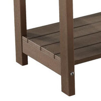 West Outdoor Patio End Table with Shelf, 16 Inch, Modern Wood Style Brown -BM321177