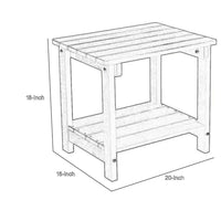 West Outdoor Patio End Table with Shelf, 16 Inch, Modern Wood Style Brown -BM321177