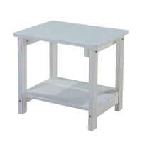 West Outdoor Patio End Table with Shelf, 16 Inch, Modern Wood Style White -BM321179