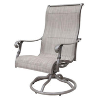 Mace Outdoor Patio Swivel Rocker Chair Set of 2, Curved, Aluminum, Gray -BM321185