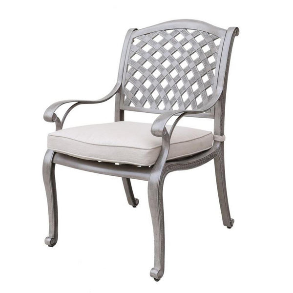 Mace Outdoor Patio Dining Armchair, 24 Inch, Aluminium, Heritage Gray -BM321188