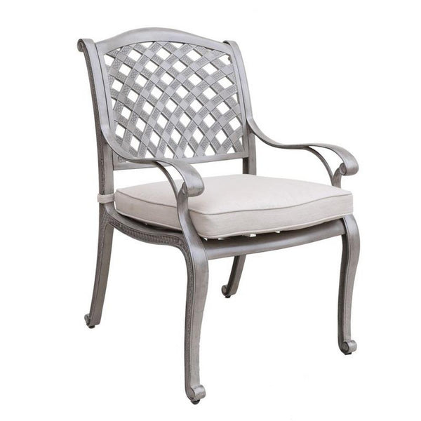 Mace Outdoor Patio Dining Armchair, 24 Inch, Aluminium, Heritage Gray