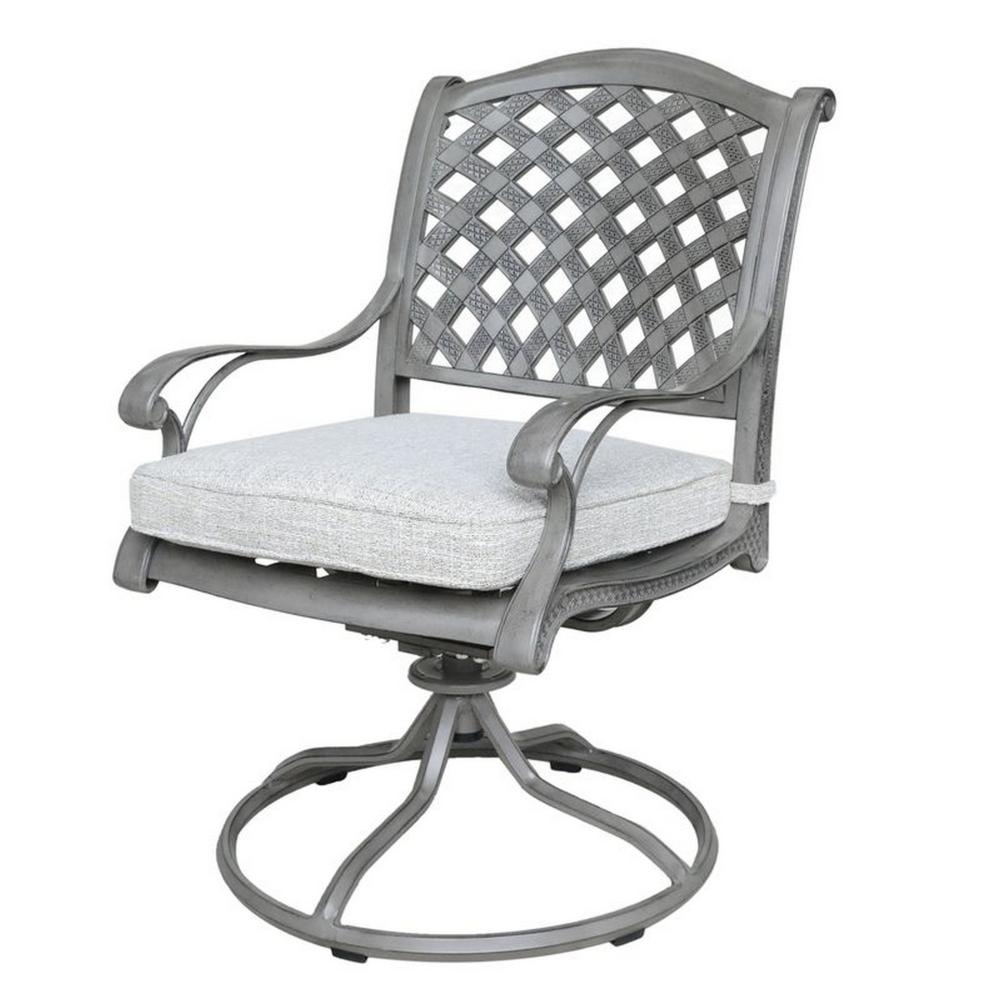 Mace Outdoor Dining Swivel Rocker Chair Set of 2, Aluminium, Golden Beige -BM321189