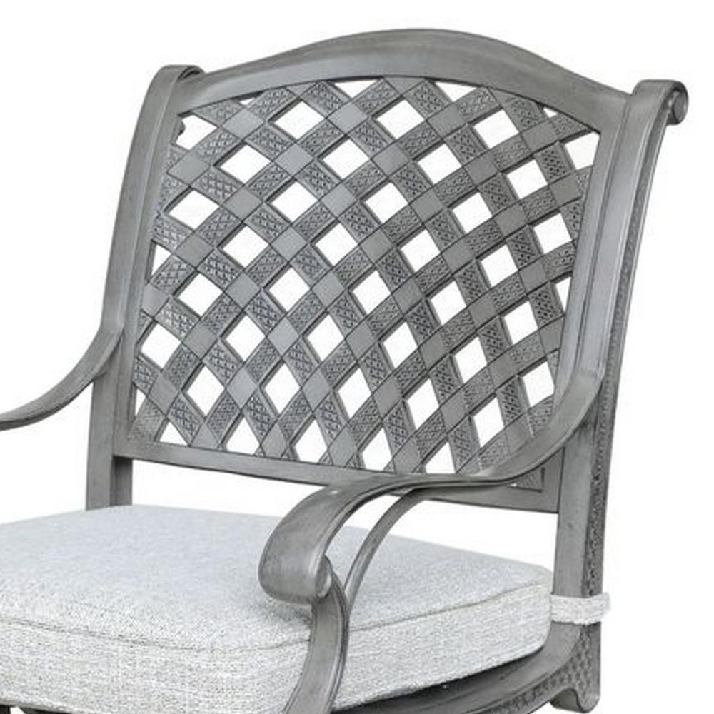 Mace Outdoor Dining Swivel Rocker Chair Set of 2, Aluminium, Golden Beige -BM321189