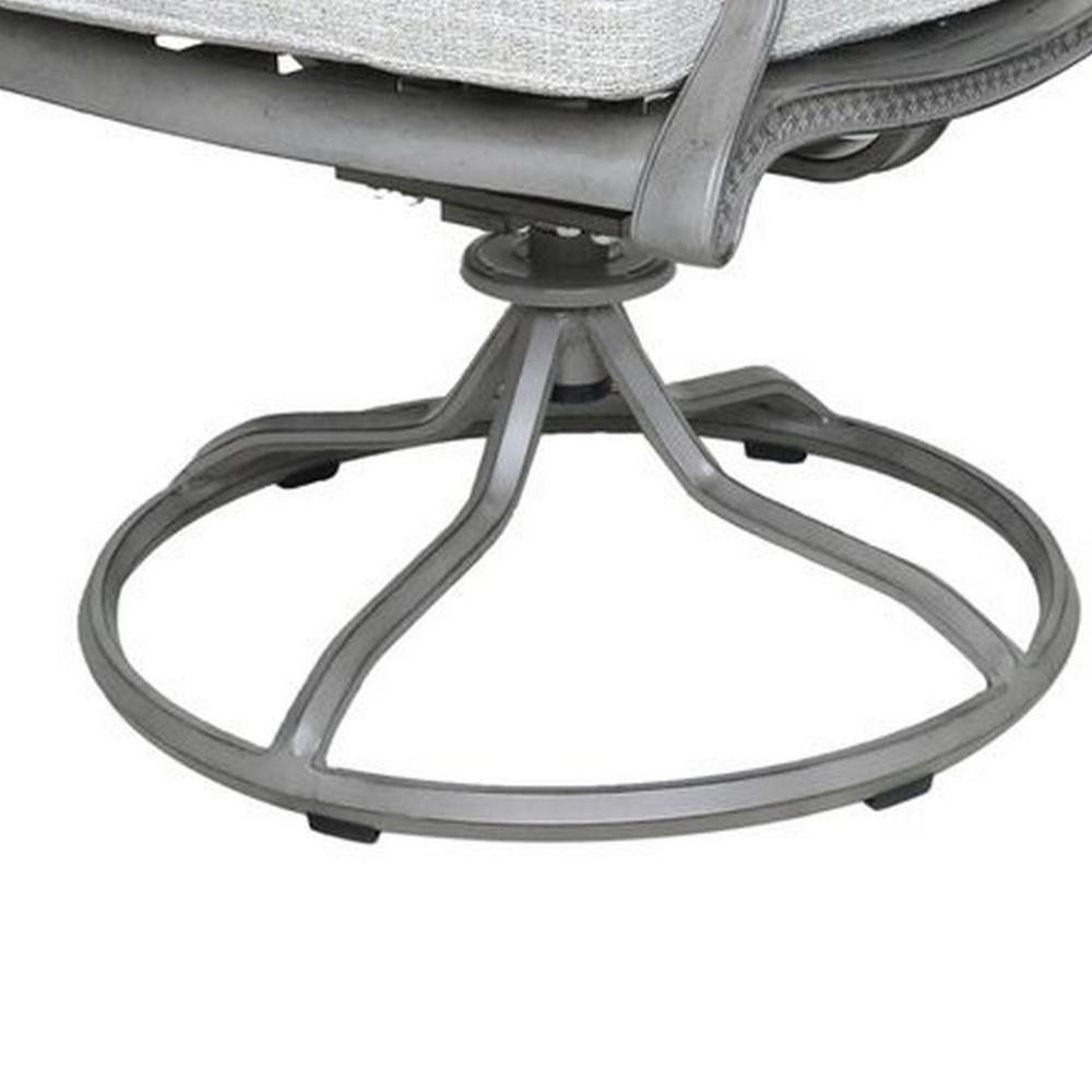 Mace Outdoor Dining Swivel Rocker Chair Set of 2, Aluminium, Golden Beige -BM321189