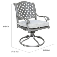 Mace Outdoor Dining Swivel Rocker Chair Set of 2, Aluminium, Golden Beige -BM321189