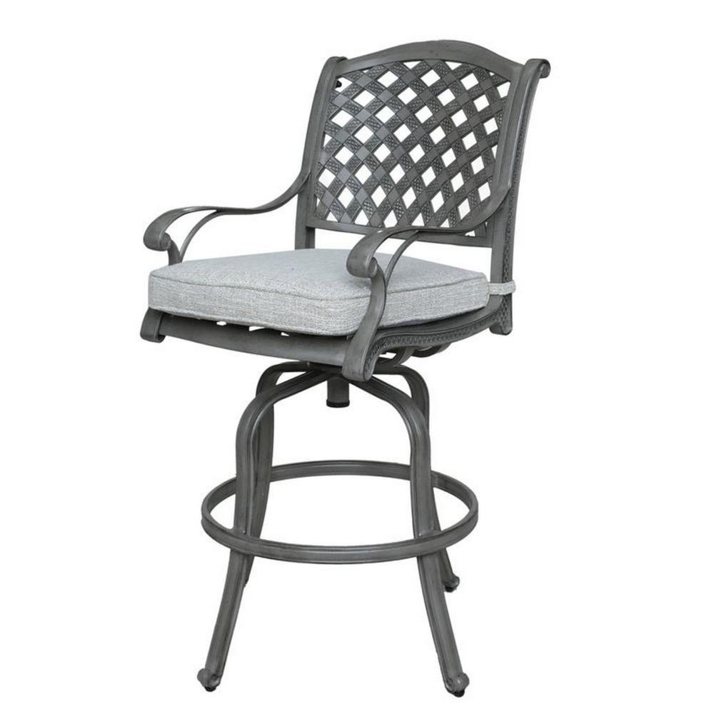 Mace Outdoor Patio Barstool Chair Set of 2, Aluminium, Golden Beige -BM321193