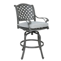 Mace Outdoor Patio Barstool Chair Set of 2, Aluminium, Golden Beige