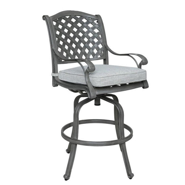 Mace Outdoor Patio Barstool Chair Set of 2, Aluminium, Golden Beige