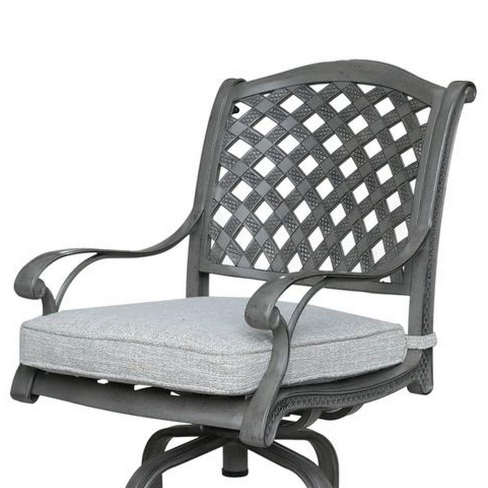 Mace Outdoor Patio Barstool Chair Set of 2, Aluminium, Golden Beige -BM321193