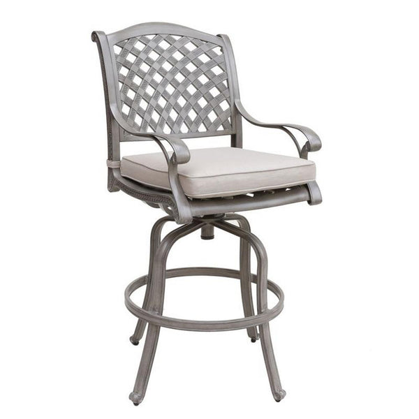 Mace Outdoor Patio Barstool Chair Set of 2, Aluminium, Heritage Gray