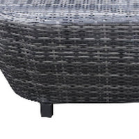 Cali Outdoor Coffee Table, 46 Inch Oval Aluminum, Woven, Gray, Black -BM321198
