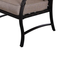 Vale Outdoor Dining Chair Set of 2, Dacron Wrap, Black Aluminum, Beige -BM321201