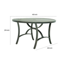 Vale Outdoor Patio Dining Table, 48 Inch Round Top, Aluminum, Antique Brown -BM321202