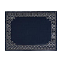 Marina Area Rug, Rectangular 5 x 7, Indoor Outdoor Navy Blue and White