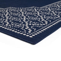 Marina Area Rug, Rectangular 5 x 7, Indoor Outdoor Navy Blue and White -BM321205