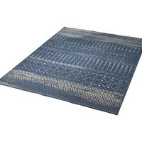Gini Area Rug, Rectangular 5 x 7, Indoor Outdoor, Navy Blue and Ivory -BM321207