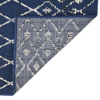 Cynth Area Rug Rectangular 5 x 7, Blue Indoor Outdoor Boho Ivory Pattern -BM321208