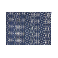 Cynth Area Rug Rectangular 5 x 7, Blue Indoor Outdoor Boho Ivory Pattern