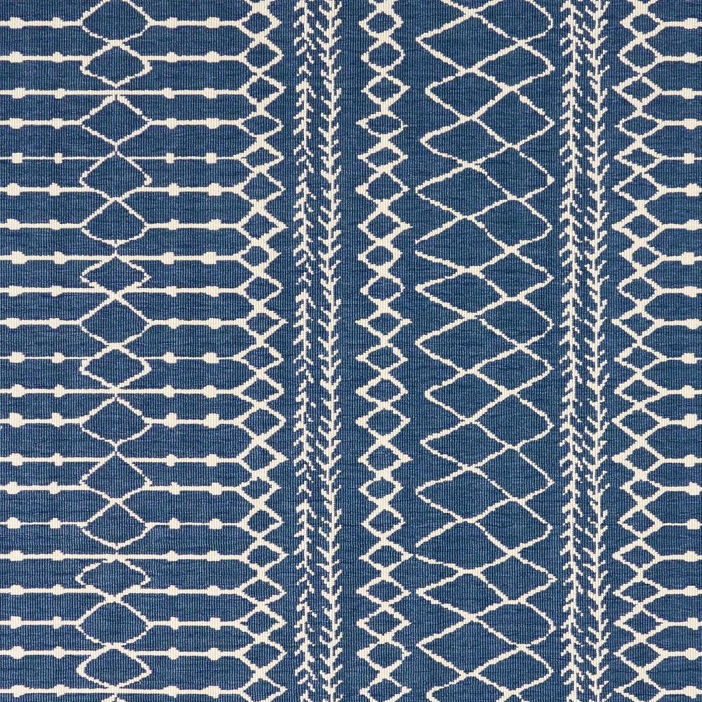 Sham Area Rug, Rectangular 5 x 7, Blue Indoor Outdoor, Handcrafted Details -BM321209