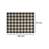 Ina Area Rug, Indoor Outdoor 8 x 10 Rectangular, Black Beige Gray Checkers -BM321210